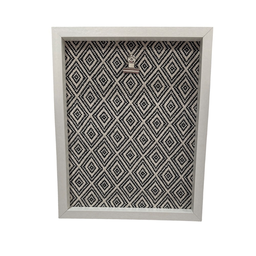 Nielsen Bainbridge 5x7 Silver Picture Frame Modern Geometric Fabric Back